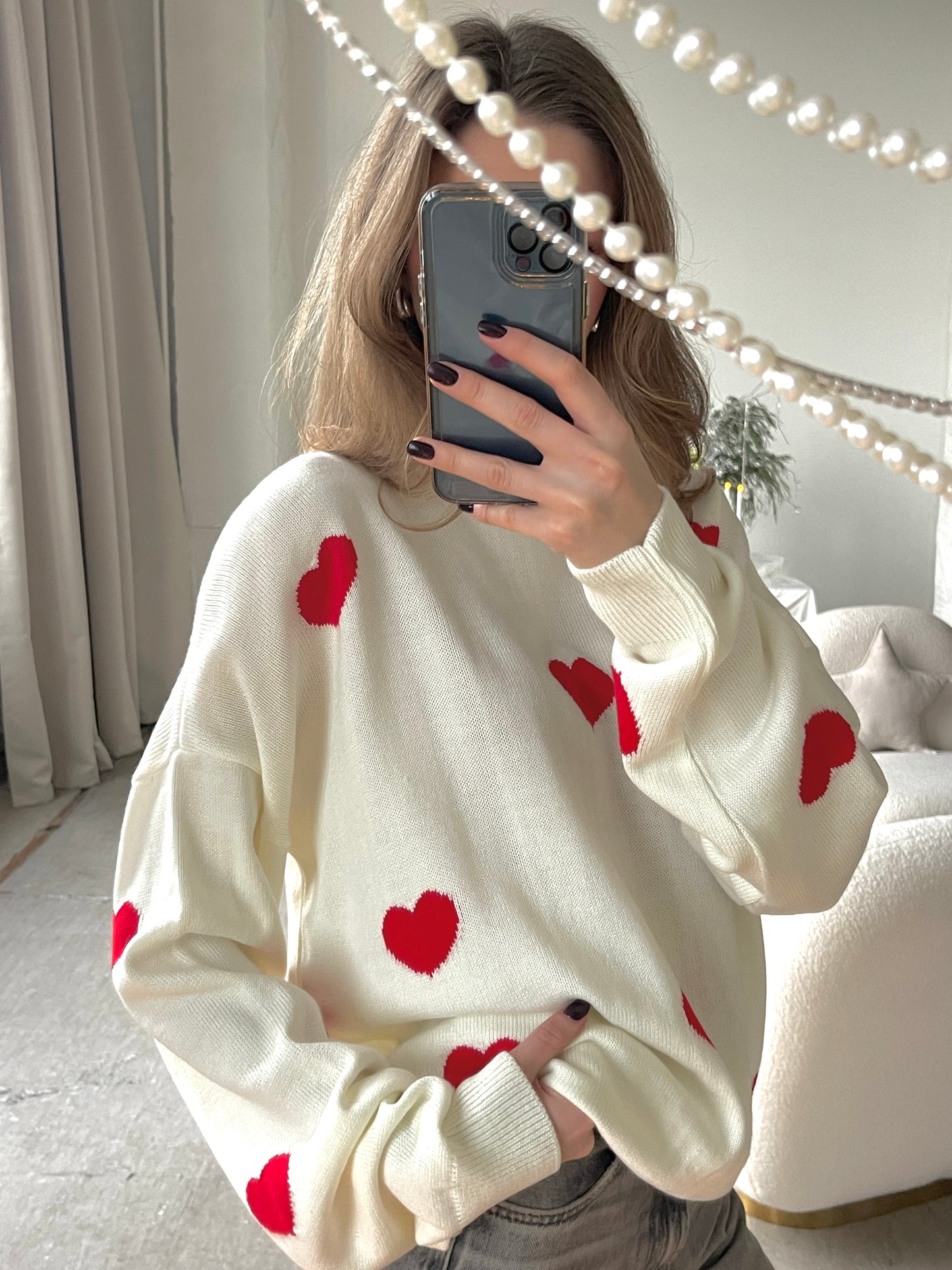 Džemperis "RED HEARTS"