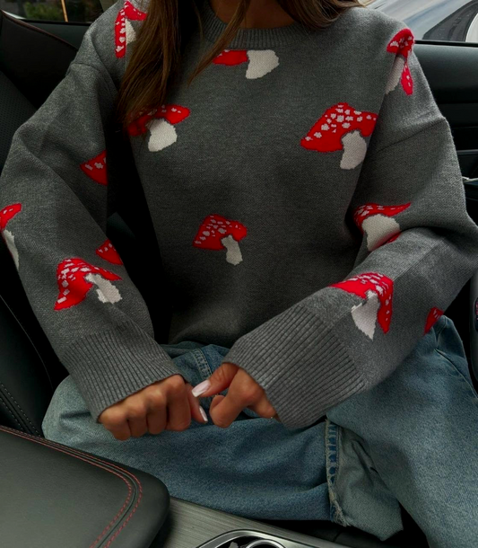 Sweater "Mushroom Magic" Grey